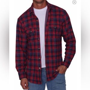 🦖TAILORBYRD MEN’S RED PLAID SUPER SOFT SWEATERSHIRT SIZE-M
